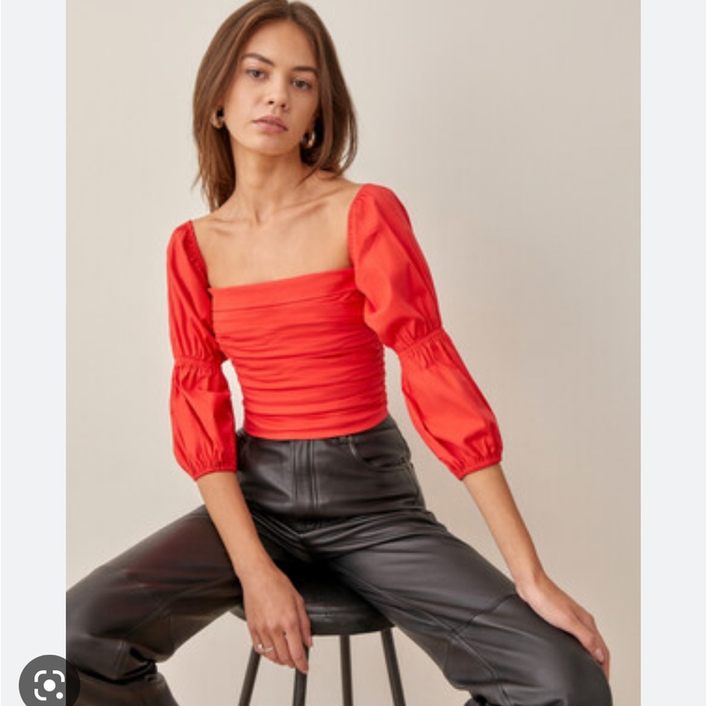 Reformation Calder Top in Paprika